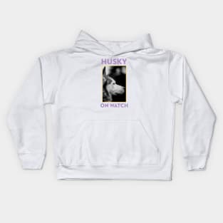 Husky On Watch Kids Hoodie